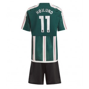 Maillot de foot Manchester United Rasmus Hojlund #11 Extérieur enfant 2023-24 Manches Courte (+ pantalon court)